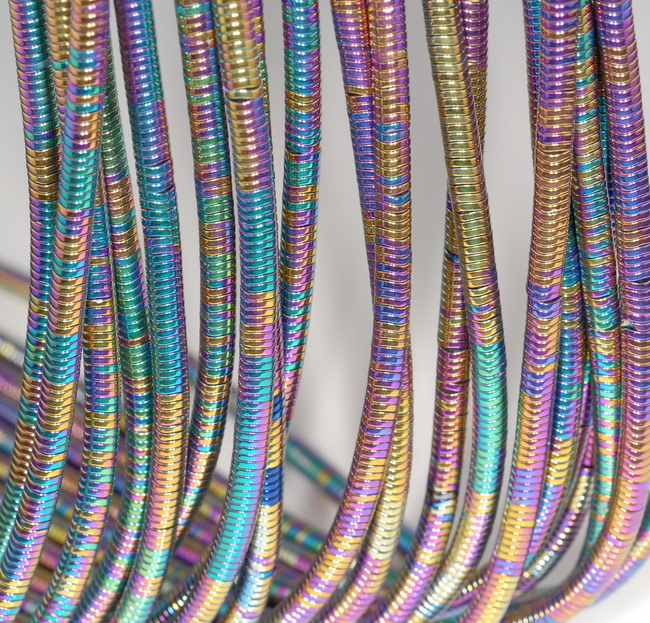 4X1MM RAINBOW HEMATITE GEMSTONE HEISHI WAVE RONDELLE SLICE LOOSE BEADS 16/"