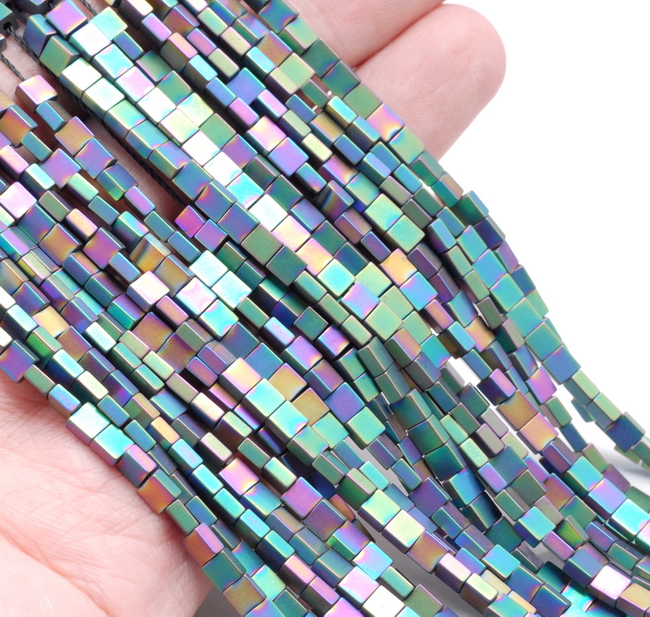 4X2MM MATTE RAINBOW HEMATITE GEMSTONE SQUARE FLAT LOOSE BEADS 16" eBay