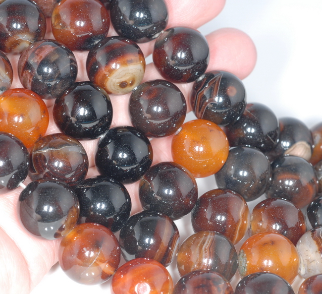 16MM DARK BROWN AGATE GEMSTONE ROUND LOOSE BEADS 15 16MM DARK BROWN AGATE GEMSTONE ROUND LOOSE BEADS 15