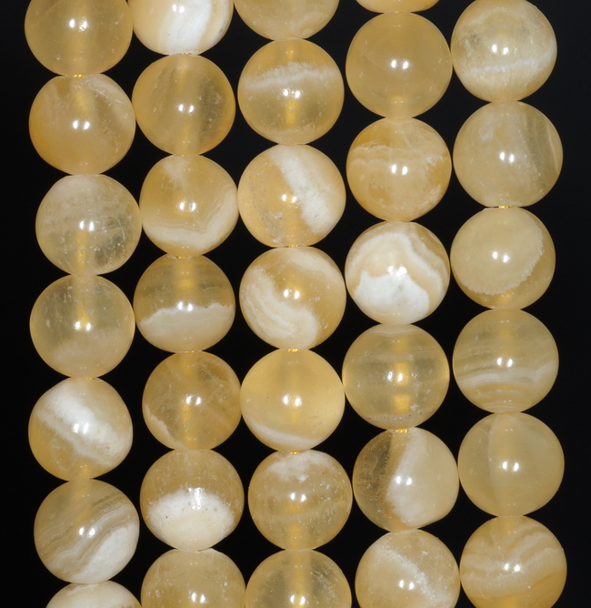 10mm Yellow Jade Round Loose Beads 15" 