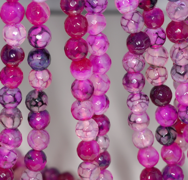 8MM RAINBOW DRAGON VEIN AGATE GEMSTONE FACETED ROUND LOOSE BEADS 14.5/"