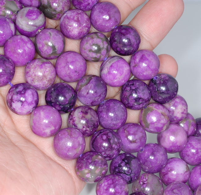 14MM SUGILITE GEMSTONE ROUND LOOSE BEADS 15" - Picture 1 of 4