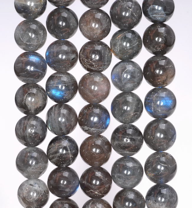10MM DARK BLUE LABRADORITE GEMSTONE ROUND LOOSE BEADS 7.5" - Picture 1 of 4