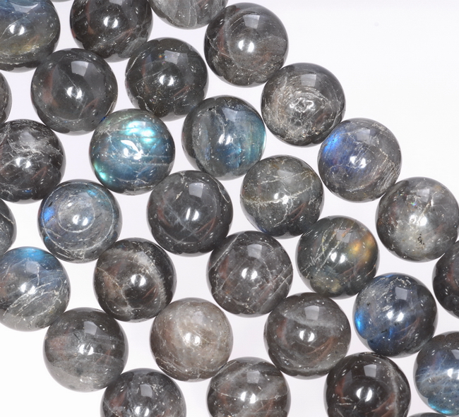 10MM DARK BLUE LABRADORITE GEMSTONE ROUND LOOSE BEADS 7.5" - Picture 3 of 4