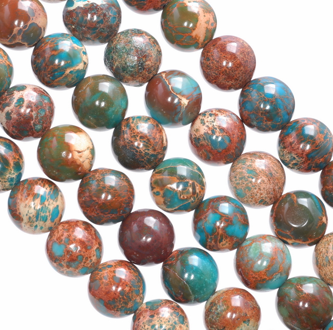 10MM BROWN IMPERIAL JASPER GEMSTONE ROUND LOOSE BEADS 15.5" - Picture 3 of 4