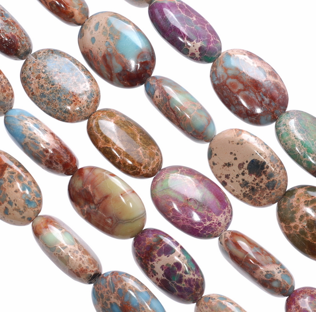 18X13MM BLUE BROWN IMPERIAL JASPER GEMSTONE OVAL LOOSE BEADS 7.5" eBay