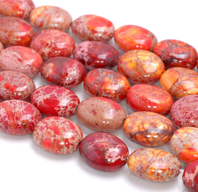 Dyed Red Impression Jasper 6mm Round Beads - color #11, 15 inch strand