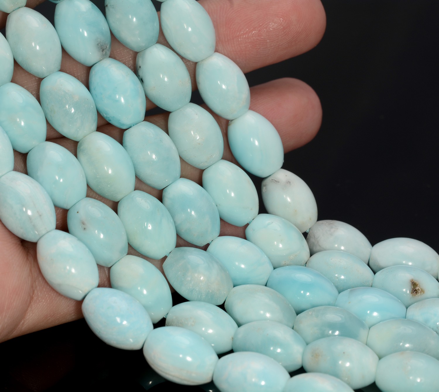 14X10MM GENUINE LIGHT BLUE HEMIMORPHITE GEMSTONE BARREL DRUM LOOSE