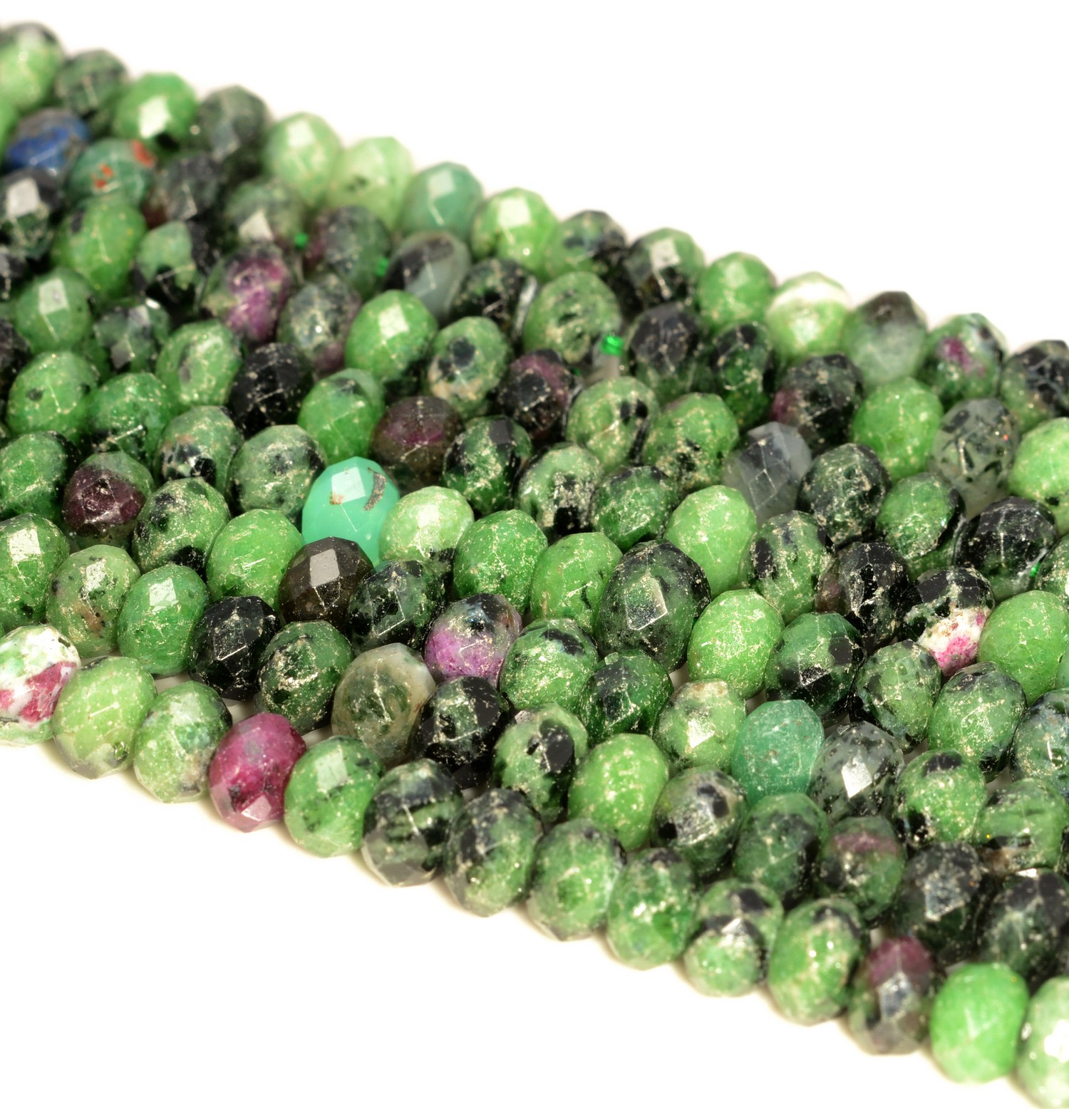 6X4MM RUBY ZOISITE GEMSTONE GRADE A MICRO FACETED RONDELLE LOOSE BEADS