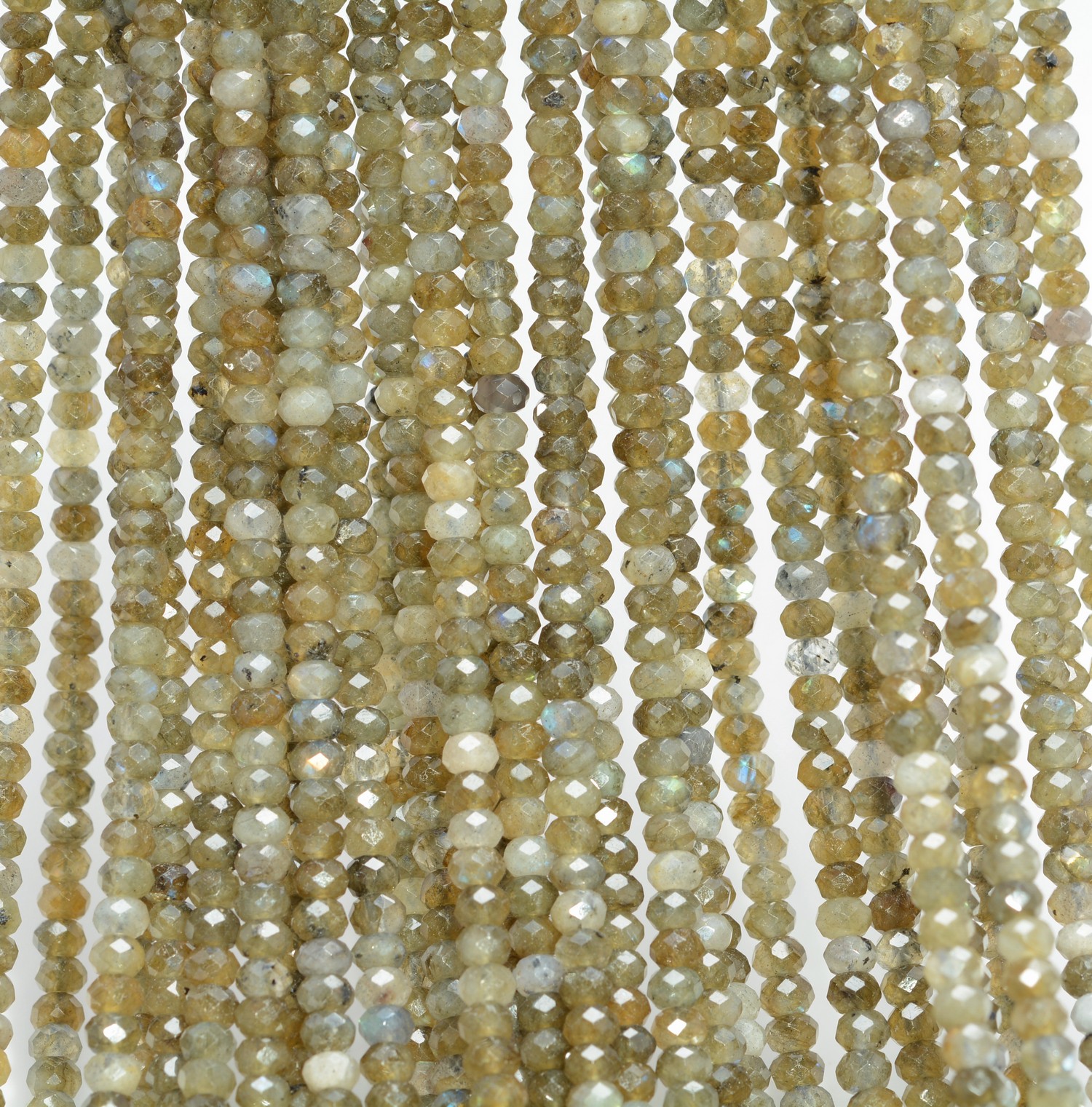 4X3MM DARK GRAY LABRADORITE GEMSTONEB MICRO FACETED RONDELLE LOOSE BEADS 15.5/"