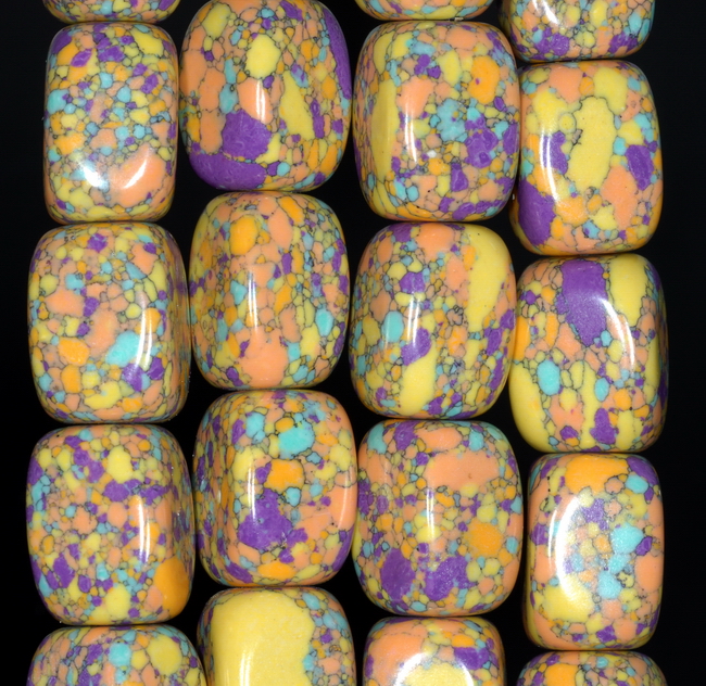 18X13MM YELLOW BLACK MATRIX TURQUOISE GEMSTONE RECTANGLE LOOSE BEADS 7" 18X13MM YELLOW BLACK MATRIX TURQUOISE GEMSTONE RECTANGLE LOOSE BEADS 7"