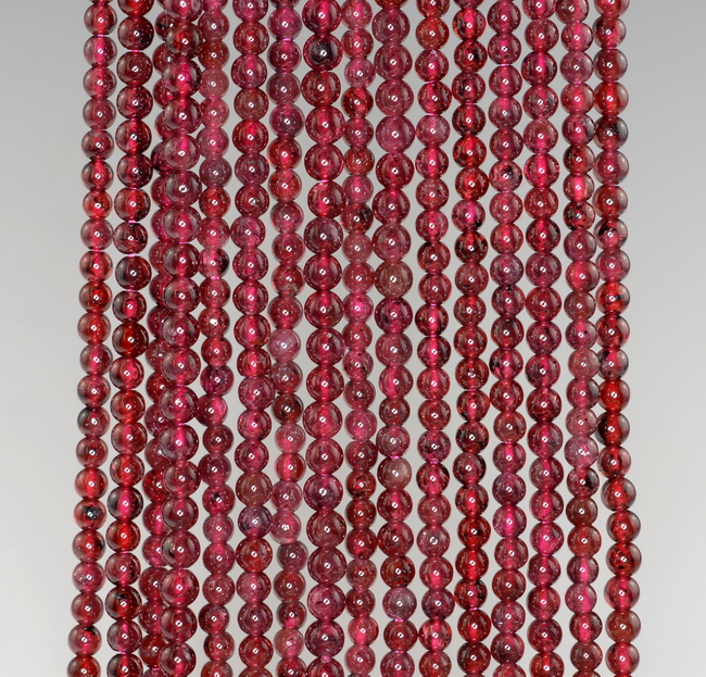 3MM RED GARNET GEMSTONE ROUND LOOSE BEADS 15.5/"
