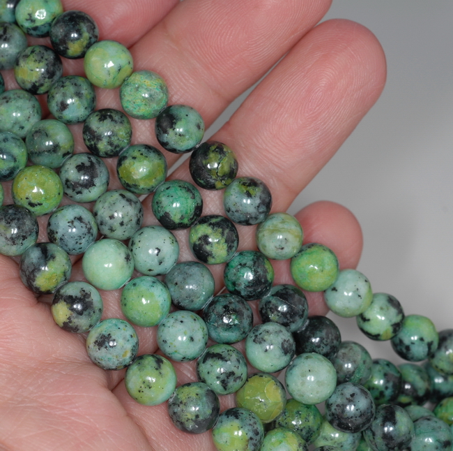 8MM BLACK GREEN CHRYSOPRASE GEMSTONE ROUND LOOSE BEADS 7" eBay