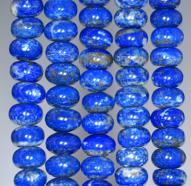 9X5MM NATURAL LAPIS LAZULI GEMSTONE GRADE A RONDELLE LOOSE BEADS 7.5″