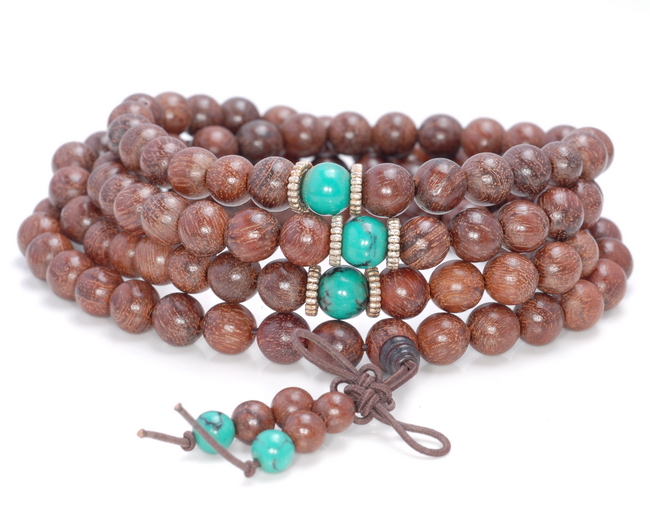 8MM SPIDERWEB AFRICAN ROSEWOOD ROUND LOOSE BEADS 35″