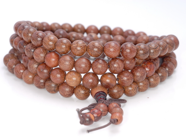 8MM SPIDERWEB AFRICAN ROSEWOOD ROUND LOOSE BEADS 34″